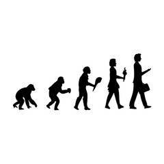 Human evolution silhouette concept. Darwin theory cartoon vector illustration