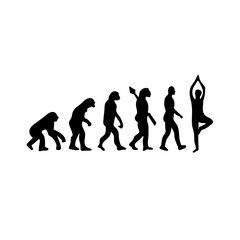 Human evolution silhouette concept. Darwin theory cartoon vector illustration