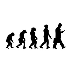 Human evolution silhouette concept. Darwin theory cartoon vector illustration