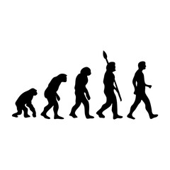 Human evolution silhouette concept. Darwin theory cartoon vector illustration