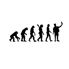 Human evolution silhouette concept. Darwin theory cartoon vector illustration