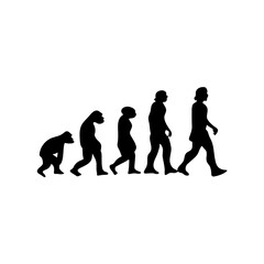 Human evolution silhouette concept. Darwin theory cartoon vector illustration