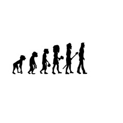 Human evolution silhouette concept. Darwin theory cartoon vector illustration