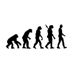 Human evolution silhouette concept. Darwin theory cartoon vector illustration