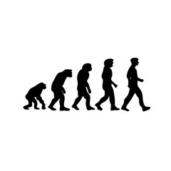 Human evolution silhouette concept. Darwin theory cartoon vector illustration