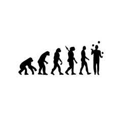 Human evolution silhouette concept. Darwin theory cartoon vector illustration