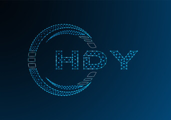 HDY low poly letter logo vector design. HDY lower poly logo design.