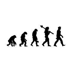 Human evolution silhouette concept. Darwin theory cartoon vector illustration