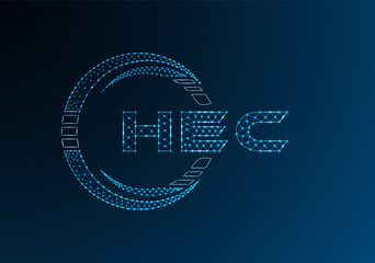 HEC low poly letter logo vector design. HEC lower poly logo design.
