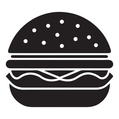 Cheese burger vector icon set,in black outline, solid and colored style,
