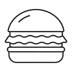 Cheese burger vector icon set,in black outline, solid and colored style,
