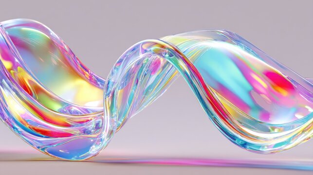 Abstract iridescent liquid form