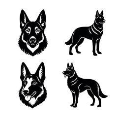 set of dogs German Shepherd Dog Design 