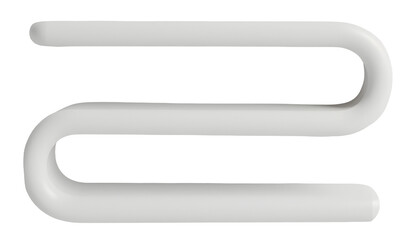 Obraz premium White curved pipe with smooth surface and abstract shape, modern design element