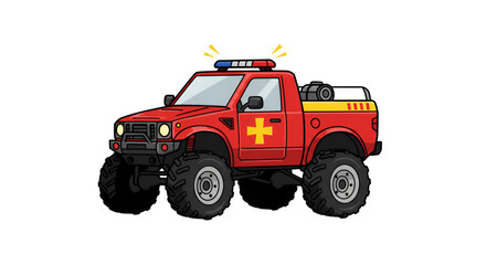 Fototapeta premium Cartoon firetruck illustration