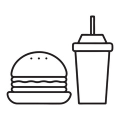 PrintHamburger vector icon set,burger sign and symbol,hamburgeron solid black and white color
