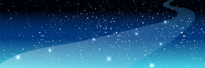 天の川　空　夏　背景