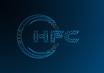 HFC low poly letter logo vector design. HFC lower poly logo design.