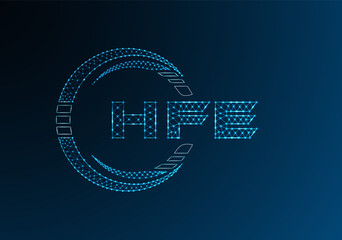 HFE low poly letter logo vector design. HFE lower poly logo design.