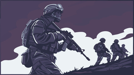 Dynamic Military Engagement: Soldiers in Combat