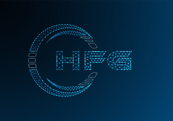 HFG low poly letter logo vector design. HFG lower poly logo design.