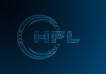 HFL low poly letter logo vector design. HFL lower poly logo design.