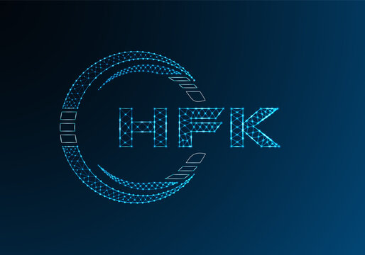 HFK low poly letter logo vector design. HFK lower poly logo design.