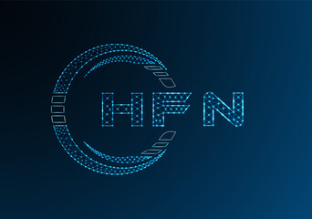 HFN low poly letter logo vector design. HFN lower poly logo design.