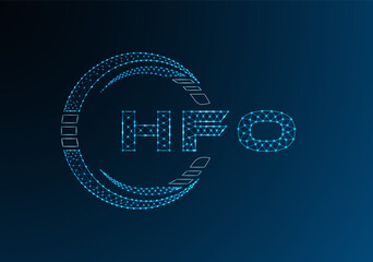 HFO low poly letter logo vector design. HFO lower poly logo design.
