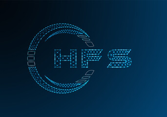 HFS low poly letter logo vector design. HFS lower poly logo design.