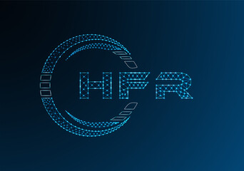 HFR low poly letter logo vector design. HFR lower poly logo design.