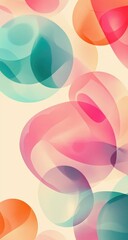 Obraz premium Abstract, colorful circles overlap and blend in soft hues