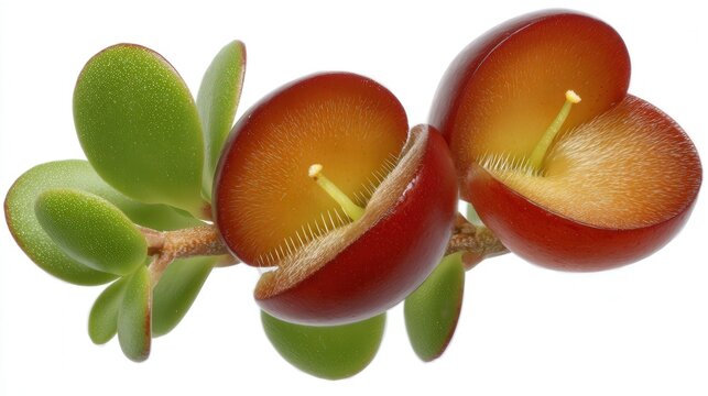 Sliced alpine bearberry isolated on white background. Generative AI