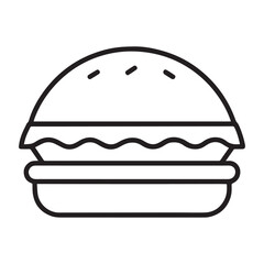 PrintHamburger vector icon set,burger sign and symbol,hamburgeron solid black and white color
