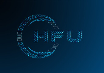 HFU low poly letter logo vector design. HFU lower poly logo design.