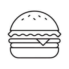 PrintHamburger vector icon set,burger sign and symbol,hamburgeron solid black and white color
