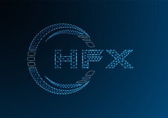 HFX low poly letter logo vector design. HFX lower poly logo design.