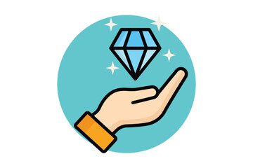 Value icon. colored outline icon style. icon related to branding. business elements vector illustration
