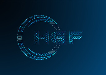 HGF low poly letter logo vector design. HGF lower poly logo design.
