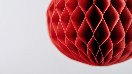 Red honeycomb paper ball ornament
