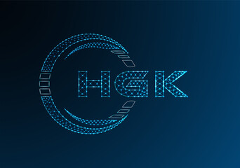 Naklejka premium HGK low poly letter logo vector design. HGK lower poly logo design.