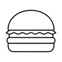 PrintHamburger vector icon set,burger sign and symbol,hamburgeron solid black and white color
