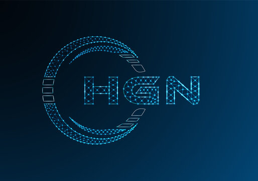 HGN low poly letter logo vector design. HGN lower poly logo design.