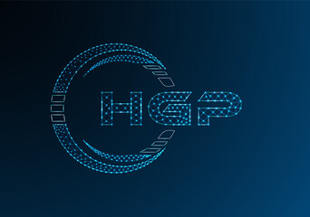 Naklejka premium HGP low poly letter logo vector design. HGP lower poly logo design.