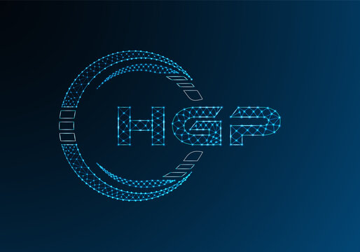 HGP low poly letter logo vector design. HGP lower poly logo design.