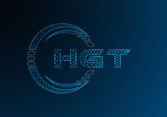 HGT low poly letter logo vector design. HGT lower poly logo design.