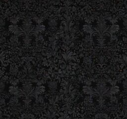 Intricate black damask, floral vines  seamless gothic wallpaper, wallpaper, background, black and white