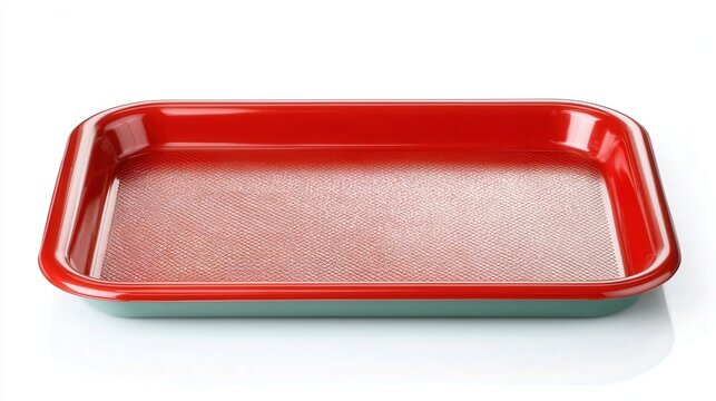 Plastic Serving Tray on White Background. Generative AI
