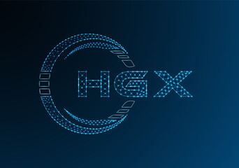 HGX low poly letter logo vector design. HGX lower poly logo design.
