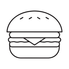 PrintHamburger vector icon set,burger sign and symbol,hamburgeron solid black and white color

